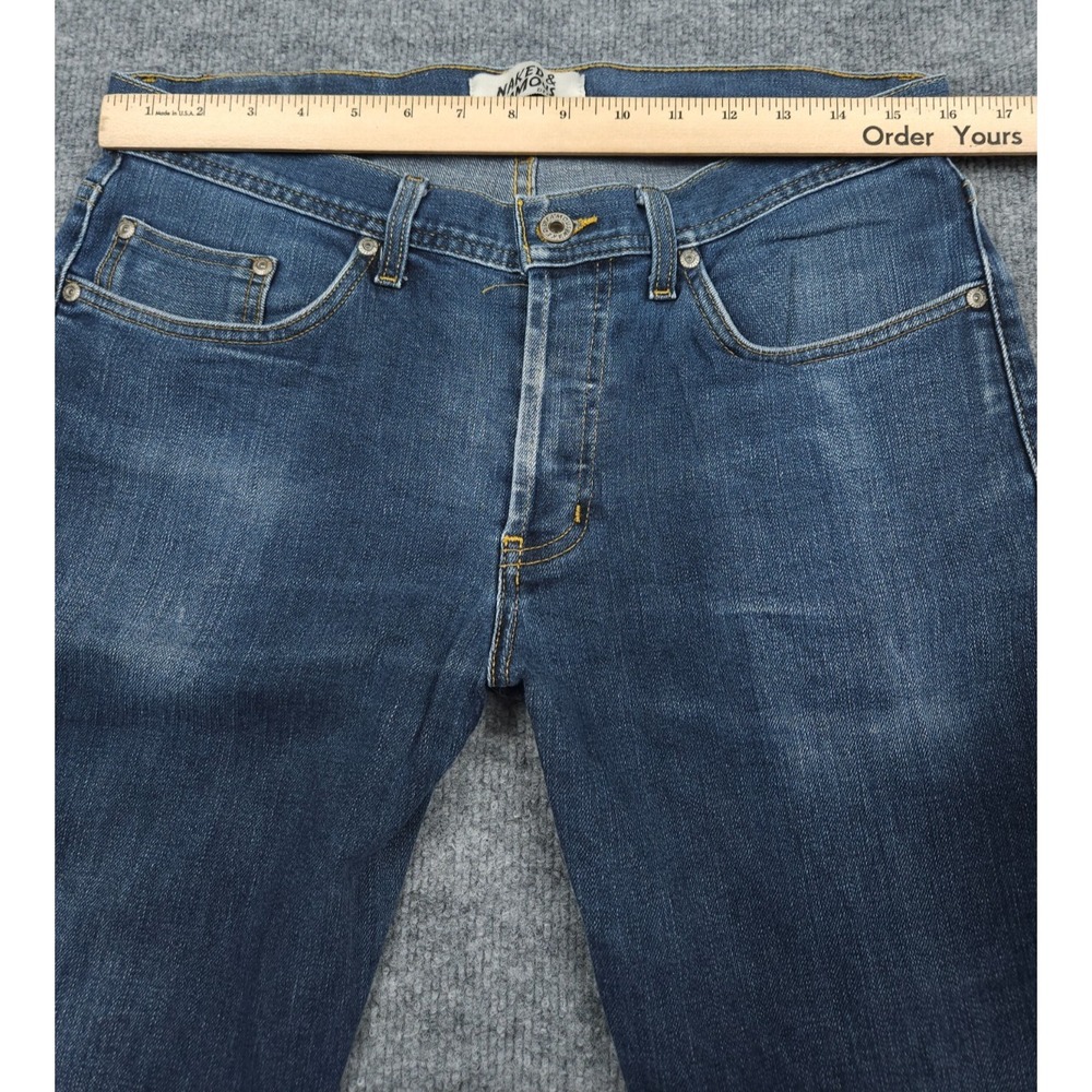 Naked Famous Denim Weird Guy Jeans Mens 32 x 30 Blue Selvedge Button Fly - Picture 12 of 13